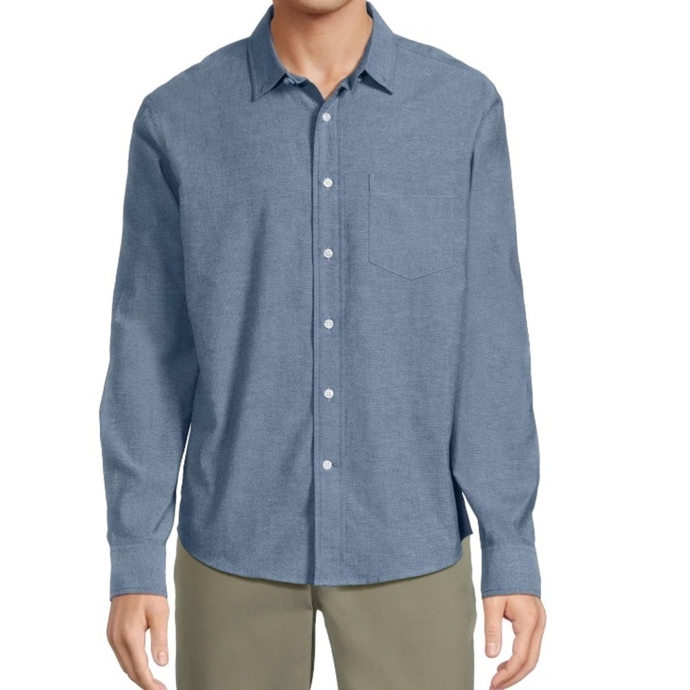 George Men's Long Sleeve Poplin Button-Up Shirt - Picture 4 of 6
